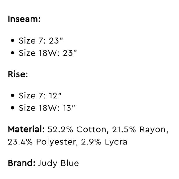 Judy Blue High Waist Pull On Crops size 13 - Picture 7 of 7